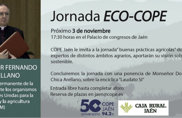 Monseñor Fernando Chica Arellano ofrece mañana una Conferencia sobre la Encíclica «Laudato Si», organizada por COPE Jaén