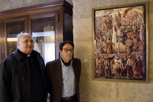 El pintor jiennense, Miguel Viribay dona la pintura «Alegoría de la Iglesia» a la Catedral