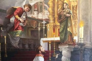La pintura de San Juan de Ávila ya luce en el retablo restaurado de la Catedral de Baeza para su inauguración el próximo lunes