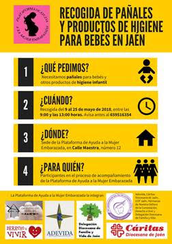 Campaña de recogida de pañales y productos de higiene infantil en Jaén