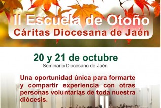 Cáritas Jaén invita a sus voluntarios a participar en la II Escuela de Otoño