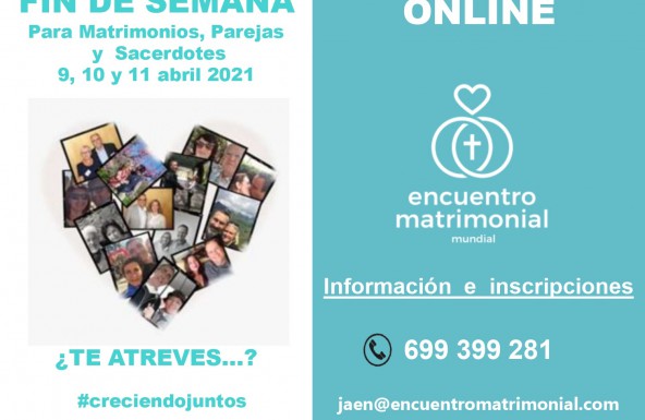 Encuentro Matrimonial de Jaén organiza un nuevo Fin de Semana del 9 al 11 de abril