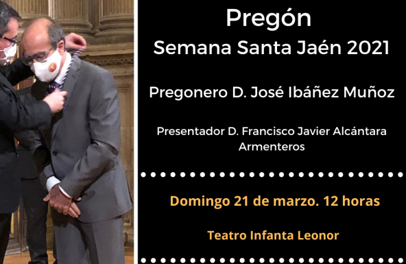 El domingo 21 de marzo se celebrará el Pregón de la Semana Santa de Jaén de 2021