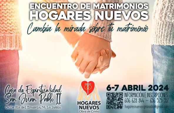 El movimiento Hogares Nuevos invita a participar en un encuentro de matrimonios en abril