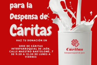 Cáritas Interparroquial necesita leche para las familias que acuden a la despensa