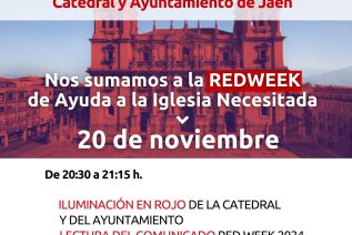 La Catedral y el Ayuntamiento de Jaén se teñirán de rojo, este miércoles, por los cristianos perseguidos