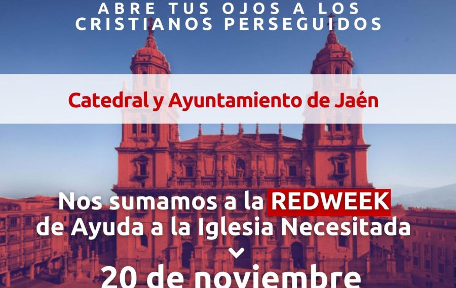 La Catedral y el Ayuntamiento de Jaén se teñirán de rojo, este miércoles, por los cristianos perseguidos